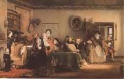 Sir David Wilkie Reading the Will (mk09) oil on canvas